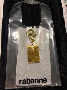 Paco Rabanne Clear Tote Bag with Gold Cardholder Charm